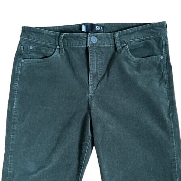 Kut From The Kloth Diana Stretch Skinny Green Corduroy Size 14 - Picture 6 of 8